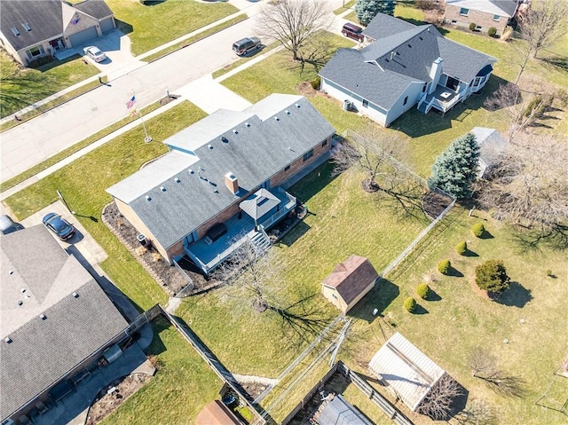 bird's eye view with a residential view