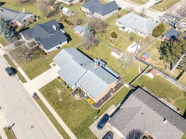 drone / aerial view with a residential view