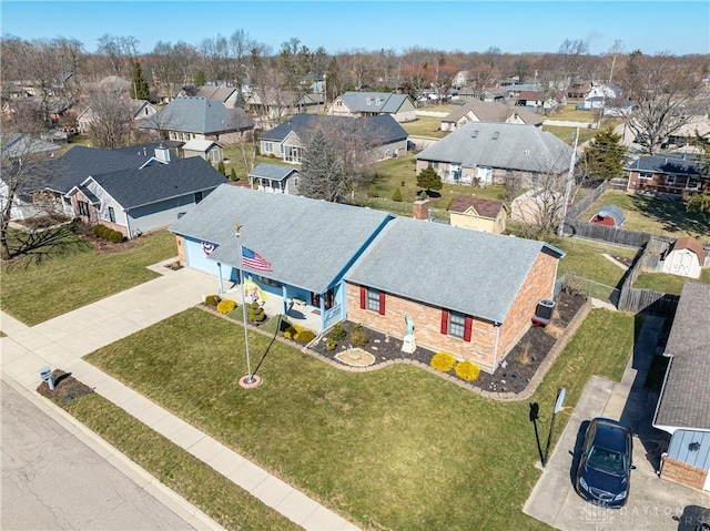 drone / aerial view with a residential view