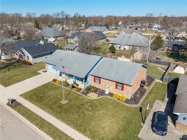 drone / aerial view with a residential view