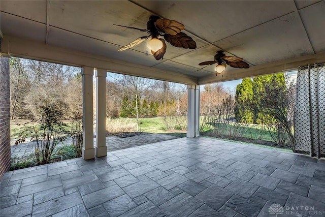 view of patio with a ceiling fan