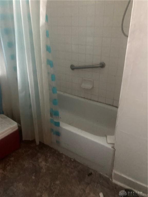 full bathroom with shower / bath combo