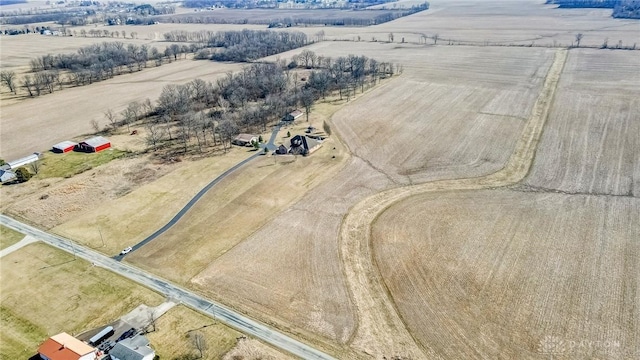 bird's eye view featuring a rural view