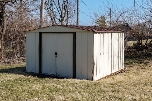 view of shed