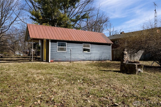 exterior space with an outbuilding