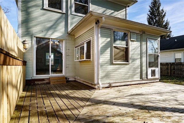 deck featuring fence