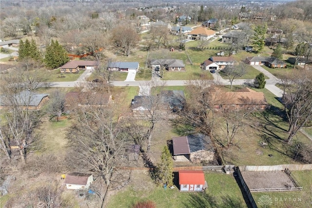 birds eye view of property with a residential view