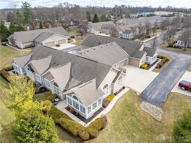 bird's eye view with a residential view