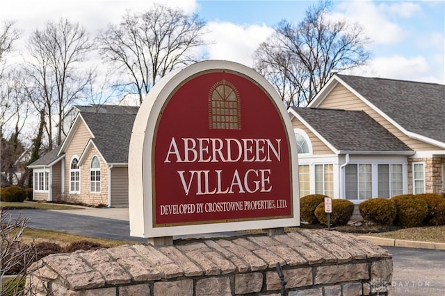 view of community sign