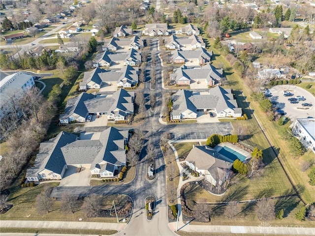 aerial view with a residential view