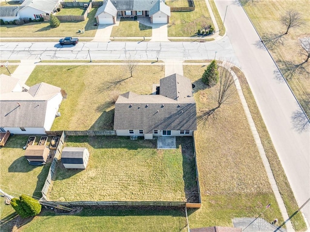 aerial view with a residential view