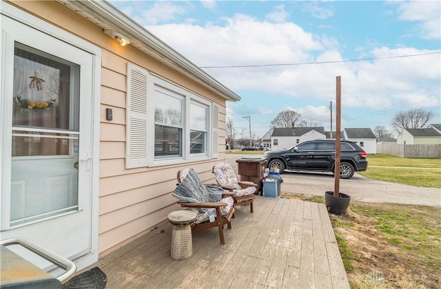 view of patio featuring a deck
