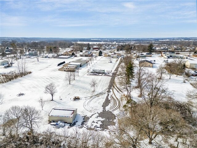 view of snowy aerial view