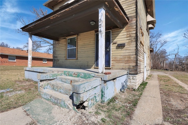 exterior space featuring covered porch