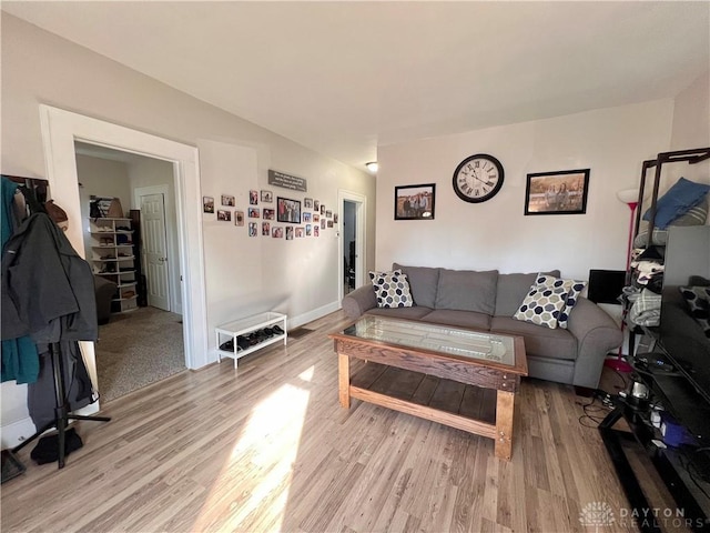 living area with wood finished floors