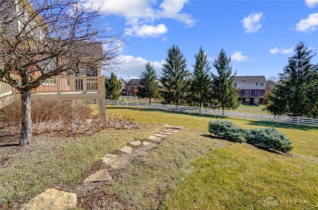 view of yard featuring fence