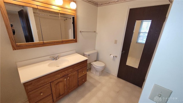 bathroom with toilet and vanity