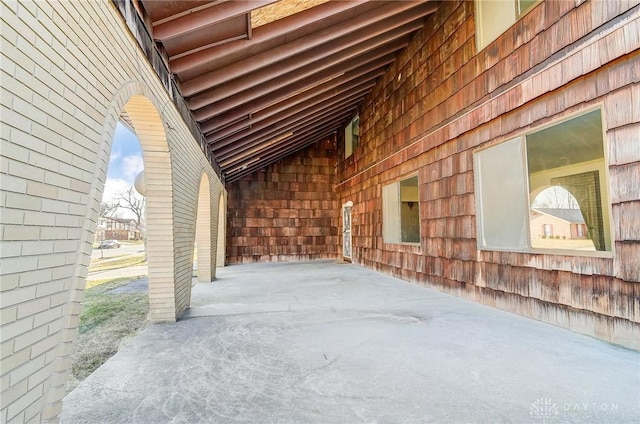 view of unfinished attic