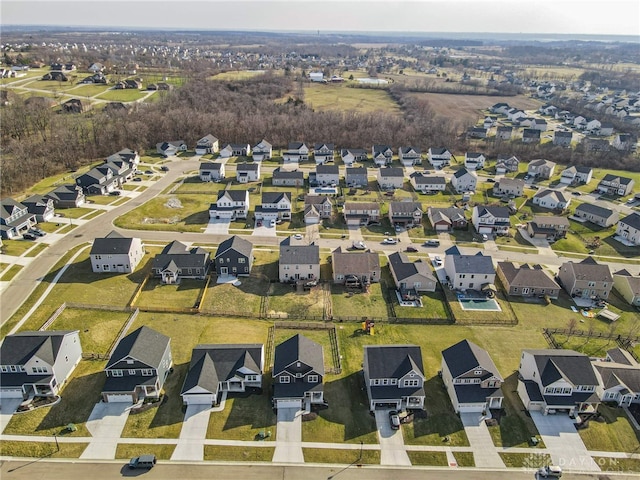 bird's eye view with a residential view