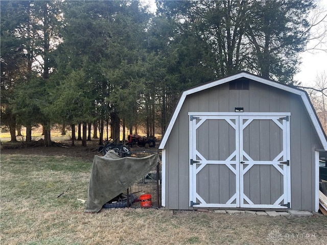 view of shed