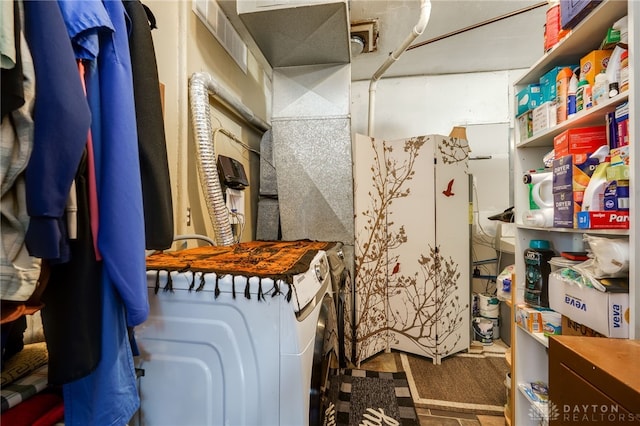 interior space with separate washer and dryer