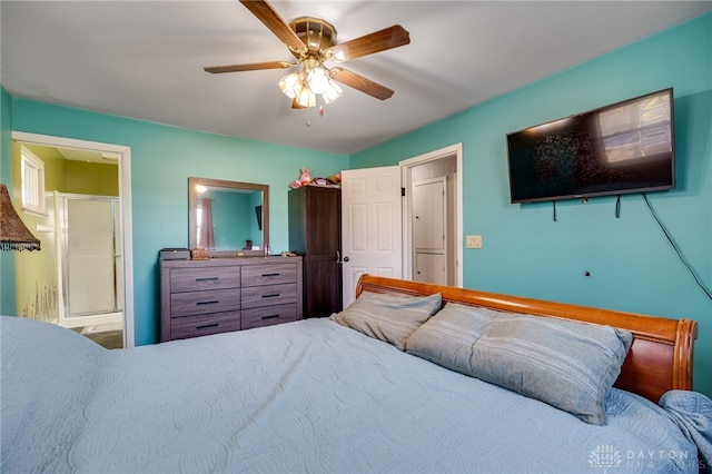 bedroom with a ceiling fan