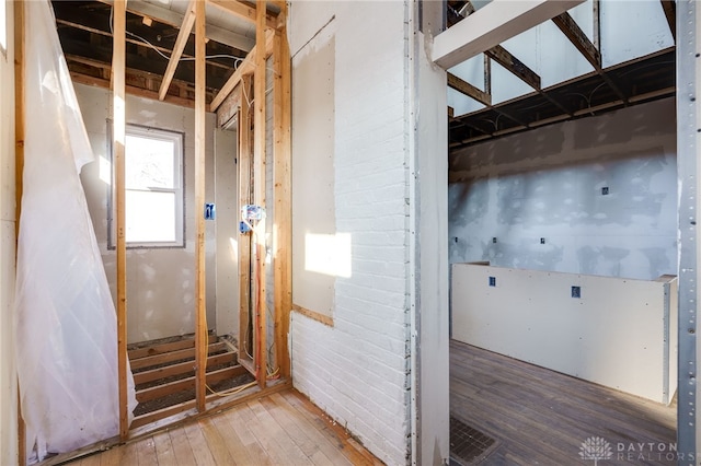 interior space with hardwood / wood-style floors