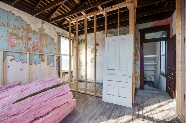 miscellaneous room with wood finished floors