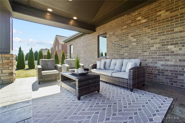 view of patio with an outdoor hangout area