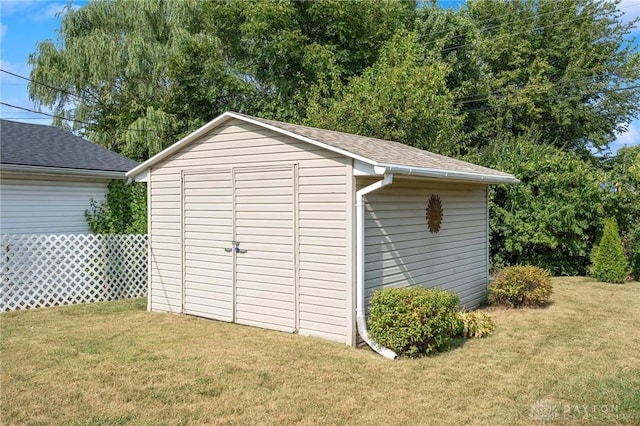 view of shed