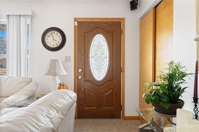 view of carpeted entryway