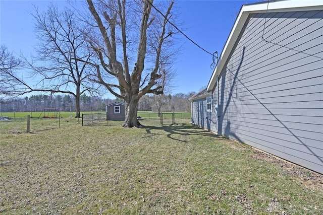 view of yard with fence