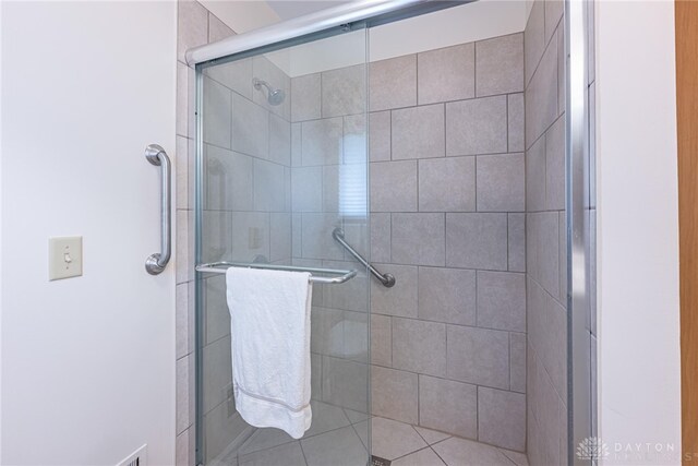 bathroom featuring a stall shower