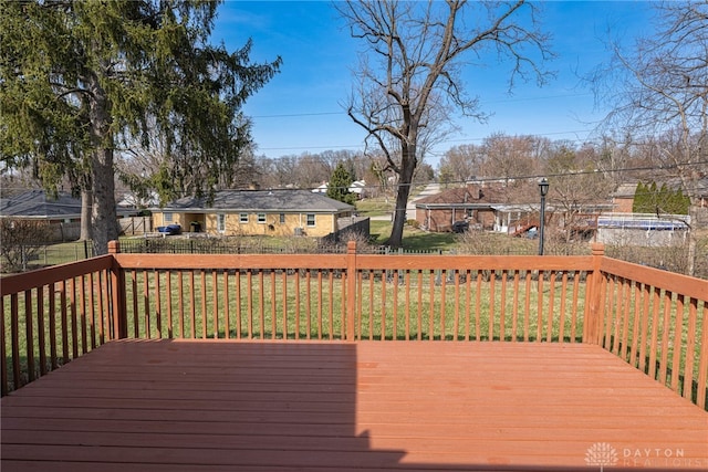 deck with a lawn