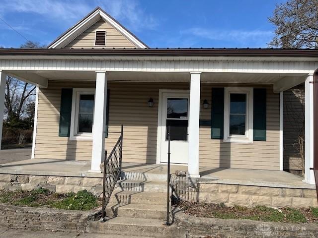 bungalow-style home with a porch