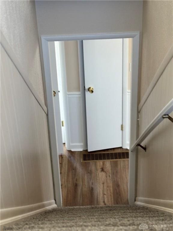 foyer with wood finished floors