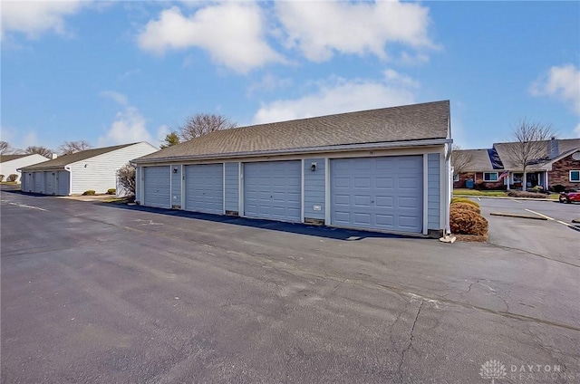 garage with a residential view