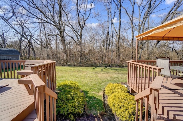 view of yard featuring a deck