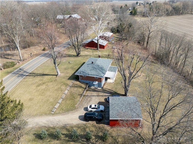 aerial view featuring a rural view