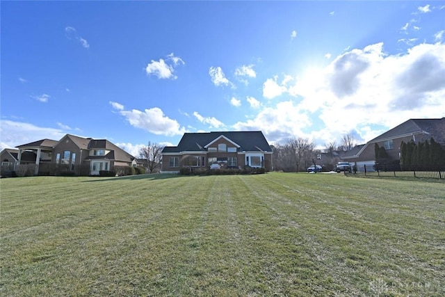 view of yard with fence