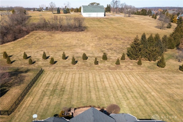 bird's eye view with a rural view