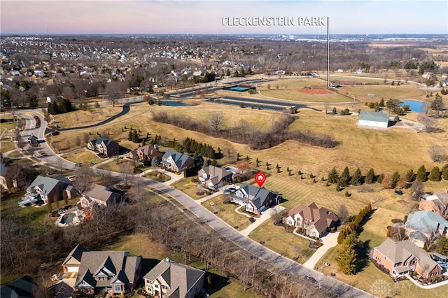 aerial view featuring a residential view