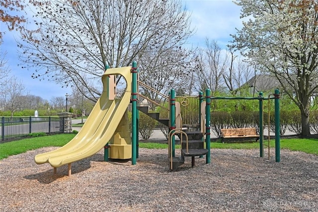 community play area with fence