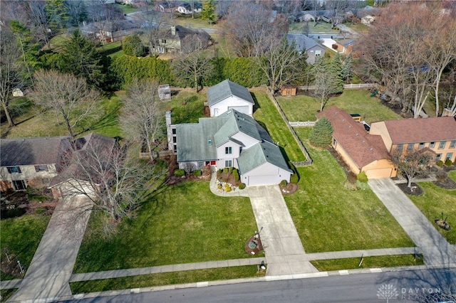 aerial view with a residential view