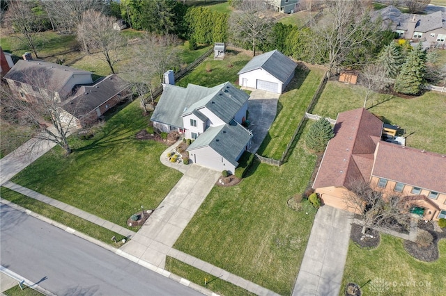 bird's eye view with a residential view