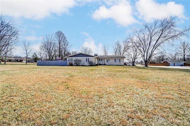 view of yard with fence