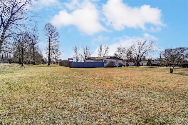 view of yard featuring fence