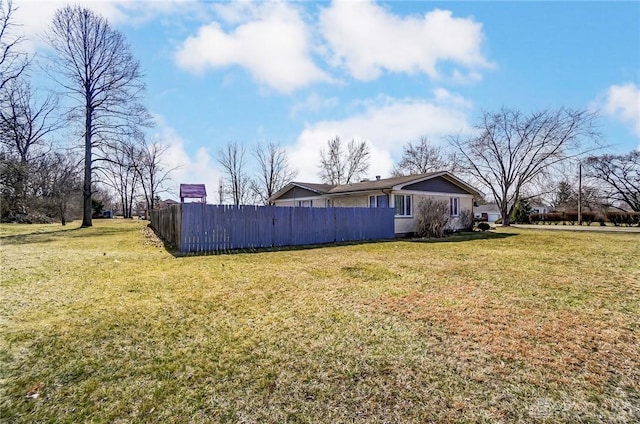 view of yard with fence