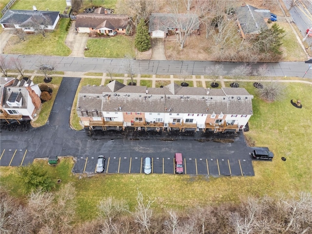 aerial view with a residential view