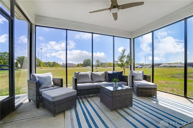 1002 Belfast Dr, Sugarcreek Township, OH 45440 - sunroom with a wealth of natural light and ceiling fan